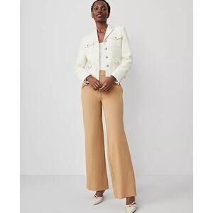 Ann Taylor Women's Weekend Collection Ponte Wide Leg‎ Camel Tan Pants - Medium